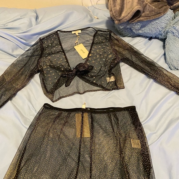 Forever 21 Pants - Black shiny Sheer mesh outfit
